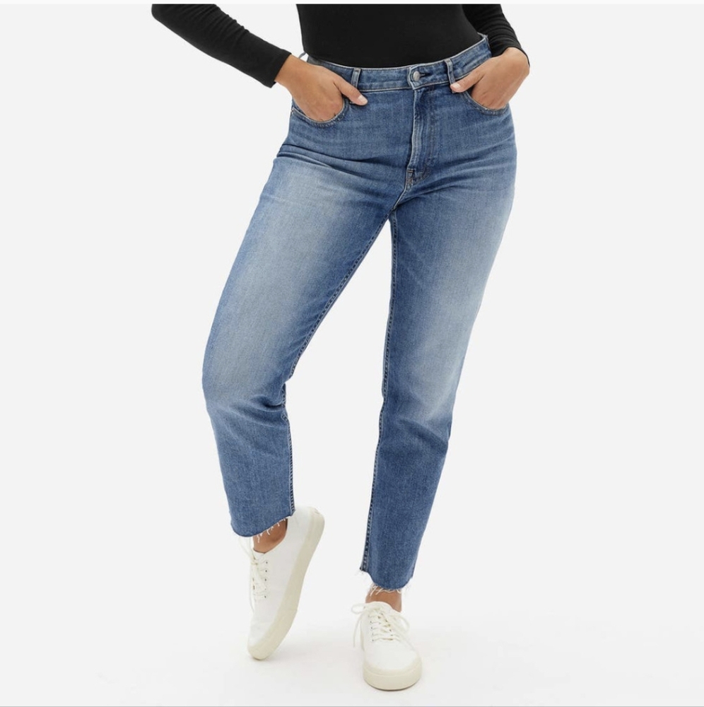 Everlane Women's Original Cheeky Straight Jeans Denim Blue Size 27